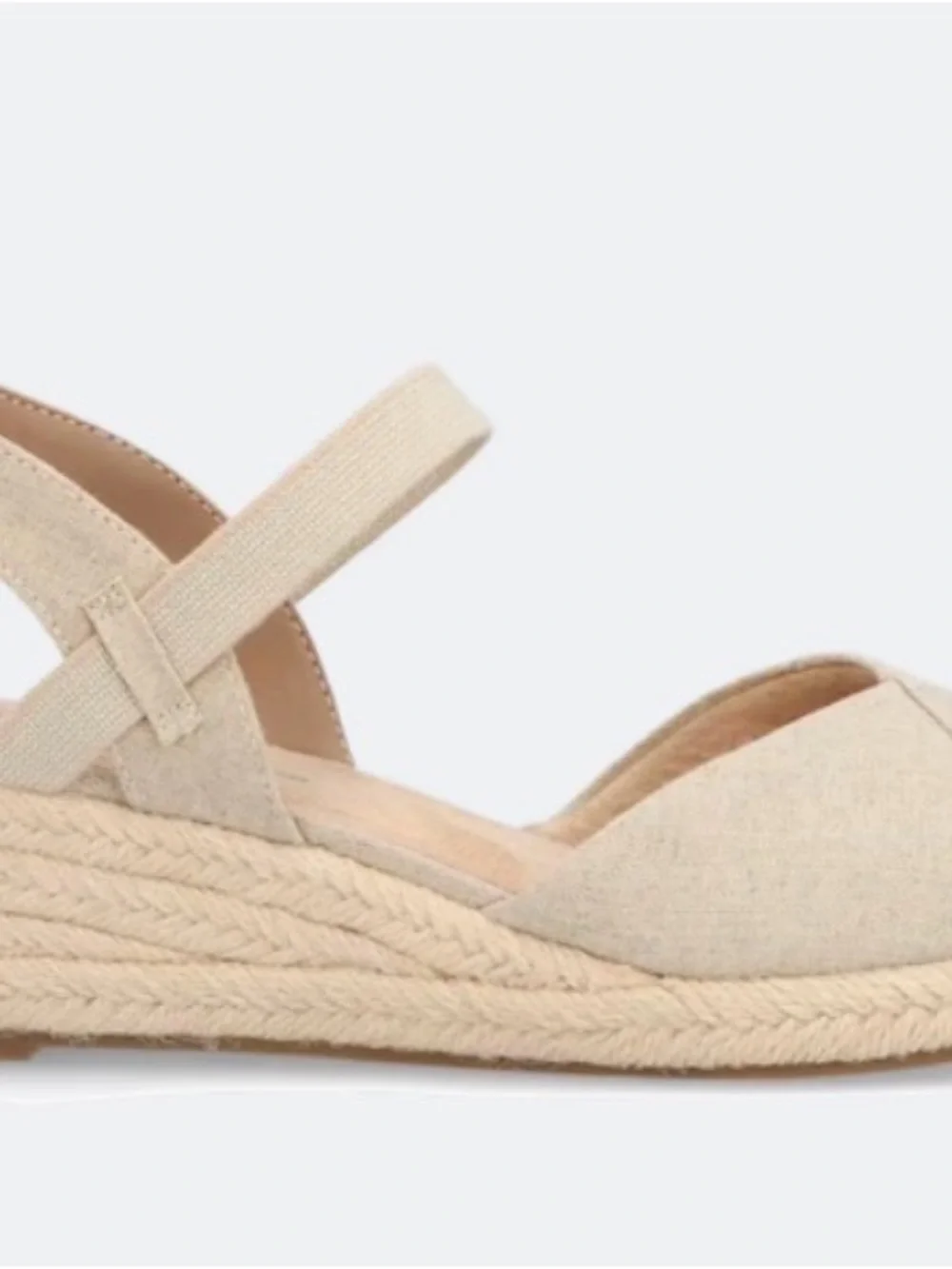 Lifestride Pillar Wedge Cream Espadrille Slingback Wedge Sandals